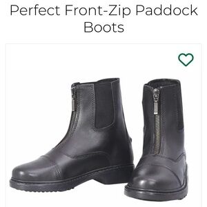 Perfect Front-Zip Paddock Boots - Black
